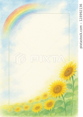 明信片向日葵彩虹 128992136