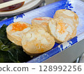 Specially selected sliced monkfish liver packed with rich flavor 128992256