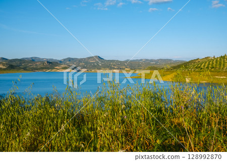 Iznajar reservoir, in the province of Cordoba 128992870