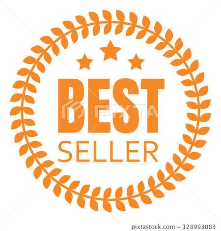 Best seller badge with laurel wreath and stars vector icon, gold medal, achievement mark, winner quality business label Best seller badge with laurel wreath and stars vector icon, gold medal, achievement mark, winner quality business label 128993083