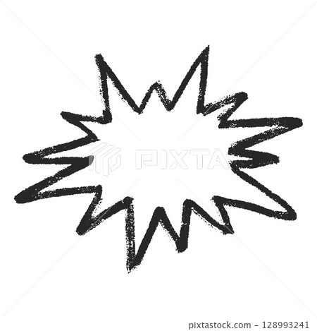 Crayon sketch vector shape with black zigzag outline, scribble frame chalk pencil texture, doodle comic text box drawing Crayon sketch vector shape with black zigzag outline, scribble frame chalk pencil texture, doodle comic text box drawing 128993241