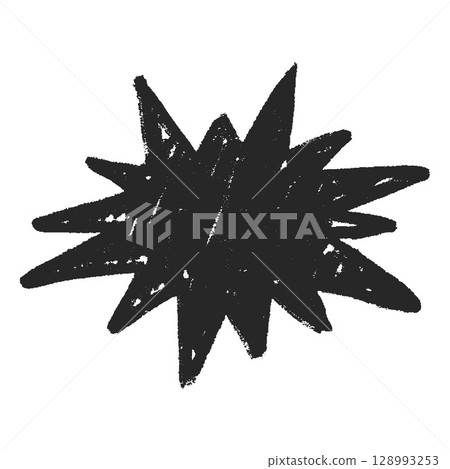 Crayon sketch vector shape with black zigzag outline, scribble figure chalk pencil texture, doodle comic text box Crayon sketch vector shape with black zigzag outline, scribble figure chalk pencil texture, doodle comic text box 128993253