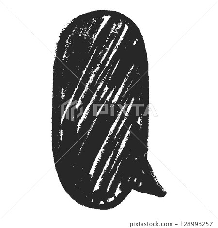 Speech bubble drawn with black pencil or chalk. Children's doodle frame of oval shape. Speech bubble drawn with black pencil or chalk. Children's doodle frame of oval shape. 128993257