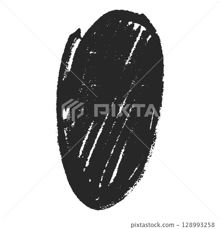 Charcoal or crayon sketch oval shape, scribble round figure chalk, pencil texture, abstract kids hand drawing Charcoal or crayon sketch oval shape, scribble round figure chalk, pencil texture, abstract kids hand drawing 128993258