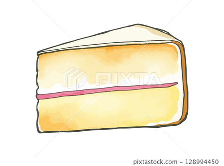 Watercolor vector illustration of a piece of cake. 128994450
