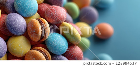 Vibrant candy display in bright colors Vibrant candy display in bright colors 128994537