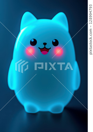 Cute glowing cat-shaped night light 128994793