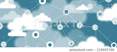 Abstract cloud concept technology background and network security solution Abstract cloud concept technology background and network security solution 128995780