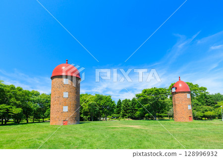 Silo and blue sky Silo and blue sky 128996932