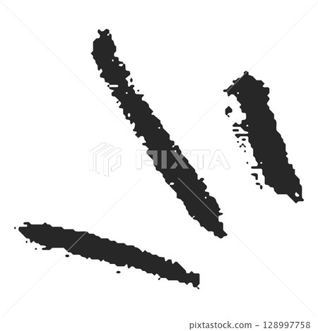Abstract strokes, children's drawing, hand-drawn, with black charcoal, chalk, marker, brush. 128997758