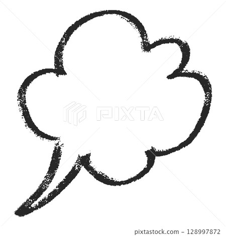 Speech bubble black chalk outline blank, dialogue cloud shape, vector charcoal communication frame, graphite text box Speech bubble black chalk outline blank, dialogue cloud shape, vector charcoal communication frame, graphite text box 128997872