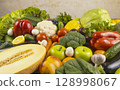Close-up of a set of products for a healthy diet. Vegetarian food. 128998067