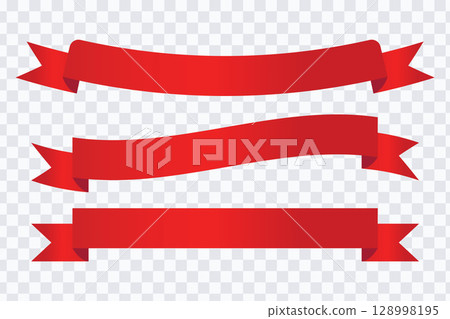 Red Ribbons Collection Vector illustration. Red Ribbons Collection Vector illustration. 128998195
