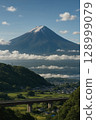 逼真的富士山風景插畫 128999079