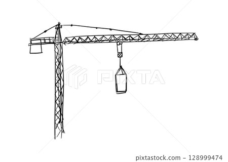 Building crane sketch 128999474