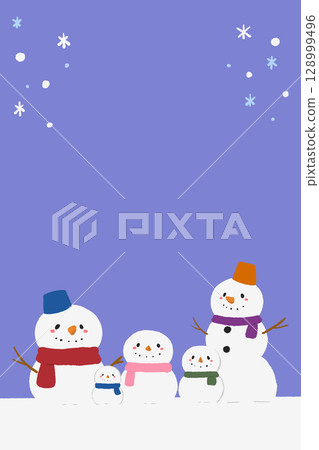 Vertical Snowman Family Template Vertical Snowman Family Template 128999496