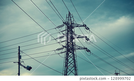 Power transmission tower, high voltage line, high voltage tower Power transmission tower, high voltage line, high voltage tower 128999702