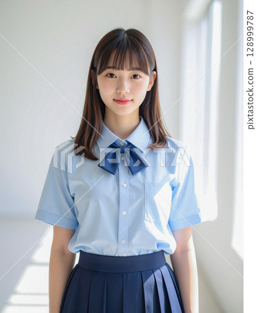 女學生正在看這個 女學生正在看這個 128999787