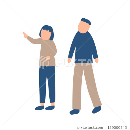 一對夫婦度過秋天的插圖 129000543