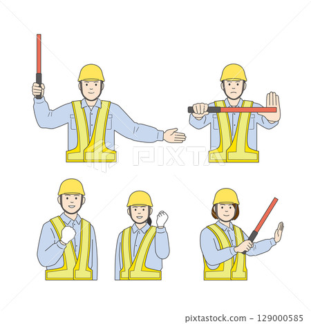 People working at the induction construction site 129000585