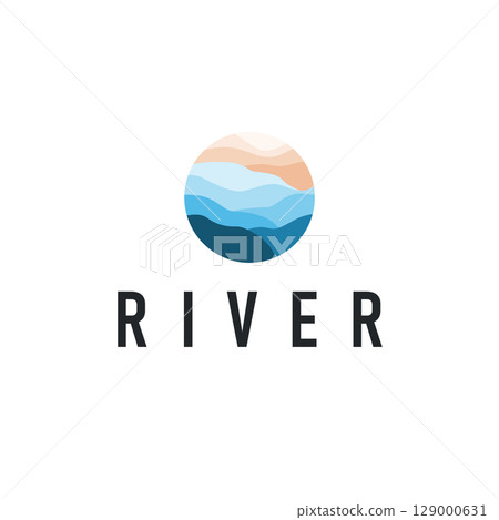 simple minimalist river logo design concept as a river design template vector illustration icon symbol 129000631