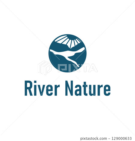 simple minimalist river logo design concept as a river design template vector illustration icon symbol 129000633