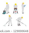 在建築工地工作的人們 129000648