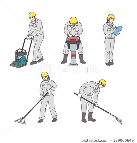 Worker vacuuming Worker vacuuming 129000649