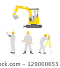 工人在建築工地工作 129000653