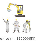 一名工程師正在用鏟子進行施工 129000655