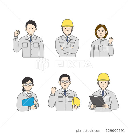 Illustration of a person wearing work clothes 129000691