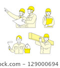 在建築工地工作的人們 129000694