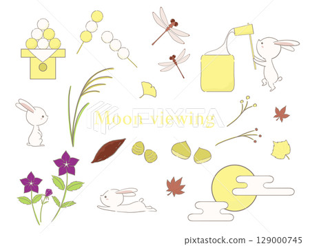 一組以賞月節為靈感的插圖 一組以賞月節為靈感的插圖 129000745