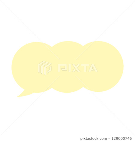 Simple speech bubble material with a cloud-shaped design of circles arranged in yellow Simple speech bubble material with a cloud-shaped design of circles arranged in yellow 129000746
