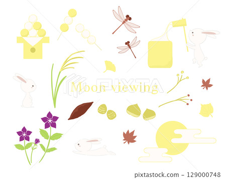 一組以賞月節為靈感的插圖 129000748