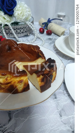 Basque cheesecake, a beloved treat in the Basque region of Spain 129000764