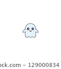 Cute Chibi Ghost Mascot Illustration  Kawaii Halloween Character Icon 129000834