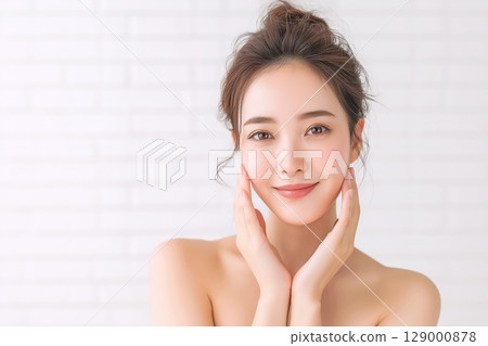 美麗肌膚的女人/抗老“AI生成的圖像” 129000878