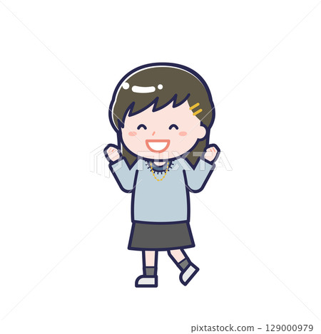 Casual clothes teenager / diagonal / female 07 129000979