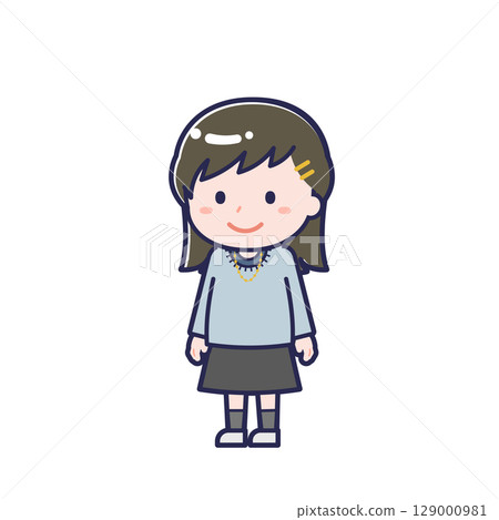 Casual clothes teenager / diagonal / female 09 129000981