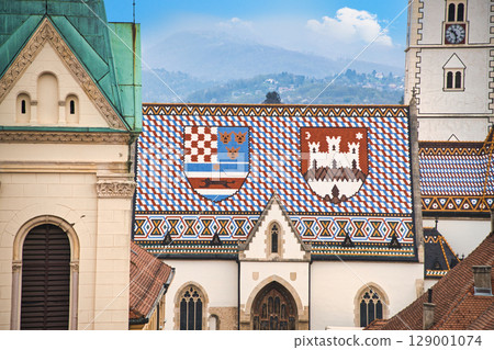 薩格勒布美麗的老城景觀 129001074