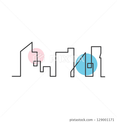 City skyline flat City skyline flat 129001171