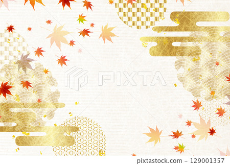  Autumn leaves maple autumn background 129001357