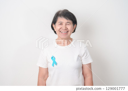 Elderly with blue Ribbon for Prostate Cancer Awareness month, April Child Abuse Prevention, National Bullying, September Addiction Recovery, May Chronic Fatigue Syndrome and January Human Trafficking Elderly with blue Ribbon for Prostate Cancer Awareness month, April Child Abuse Prevention, National Bullying, September Addiction Recovery, May Chronic Fatigue Syndrome and January Human Trafficking 129001777