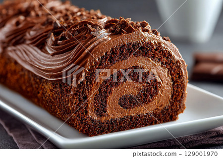 巧克力蛋糕卷,內含巧克力糖霜 巧克力蛋糕卷,內含巧克力糖霜 129001970