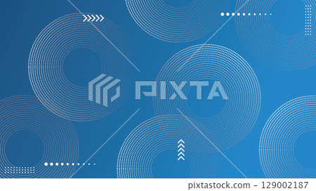 Modern blue gradient circles dotted lines banner background. Modern blue gradient circles dotted lines banner background. 129002187
