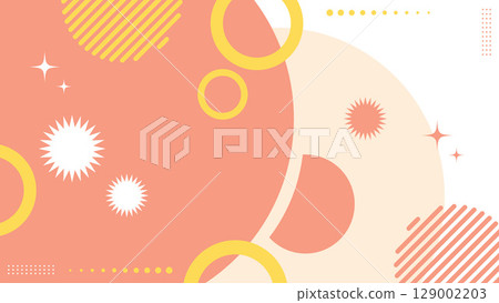 Modern abstract background with pastel circles and starburst shapes Modern abstract background with pastel circles and starburst shapes 129002203