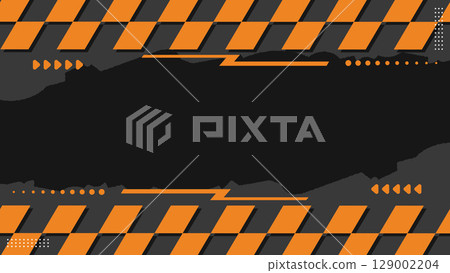 Abstract black and orange dynamic stripes sport racing background. Vector illustration. 129002204