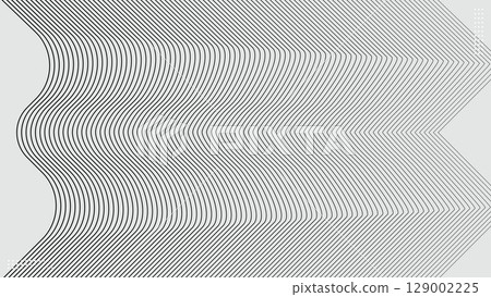 Abstract black wavy zigzag lines optical illusion background. Vector illustration. 129002225
