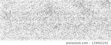 Grunge grain texture. Black and white distressed textile background. Irregular grit wallpaper. Dirty fabric overlay with specks and dots. Gravel particles backdrop for banner, poster, overlay. Vector 129002291